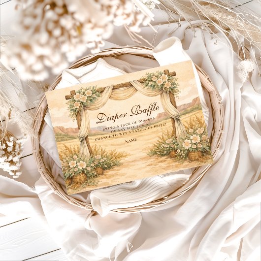 Western Desert Floral Arch Diapper Raffle  Begleitkarte