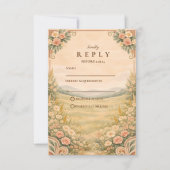 Western Desert Floral Arch Wedding RSVP Karte (Vorderseite)