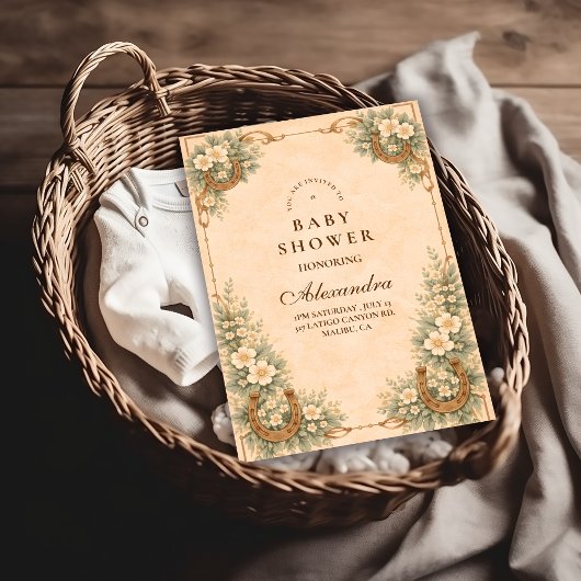 Western Desert Horseshoe Baby Shower Einladung