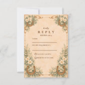 Western Desert Horseshoe Floral Wedding RSVP Karte (Vorderseite)