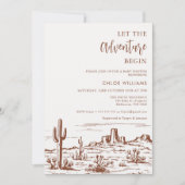 Western Desert Lasse die Adventure Begin Baby Dusc Einladung (Vorderseite)