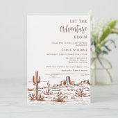 Western Desert Lasse die Adventure Begin Baby Dusc Einladung (Stehend Vorderseite)