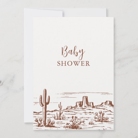 Western Desert Lasse die Adventure Begin Baby Dusc Einladung (Rückseite)