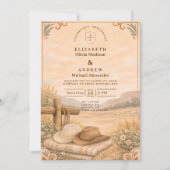 Western Desert Ranch Hochzeit Einladung (Vorderseite)