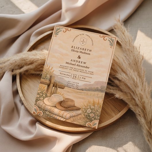Western Desert Ranch Hochzeit Einladung