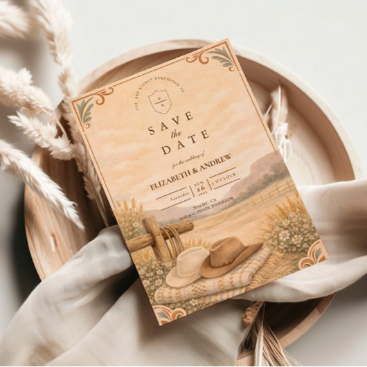 Western Desert Ranch Hochzeit Save The Date