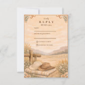 Western Desert Ranch Wedding RSVP Karte (Vorderseite)