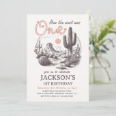 Western Desert Rodeo Einladung zum 1. Geburtstag (Stehend Vorderseite)