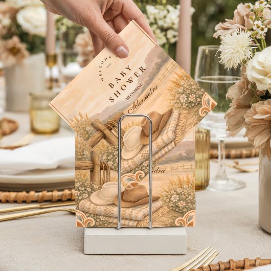 Western Desert Saddle Baby Shower Serviette