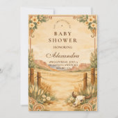 Western Desert Wildflower Baby Shower Einladung (Vorderseite)