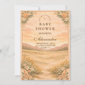 Western Desert Wildflower Baby Shower Einladung (Vorderseite)
