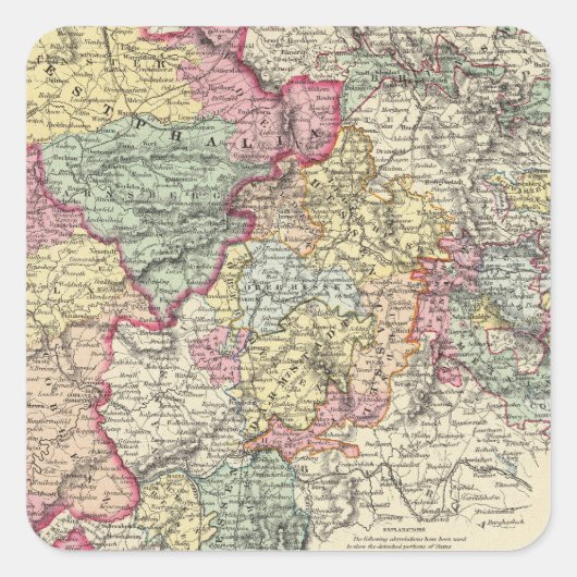 Western Deutschland 2 Quadratischer Aufkleber (Vorderseite)