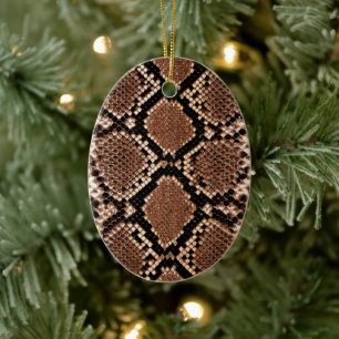 Western-Diamondback-Klapperschlangenhaut Keramik Ornament