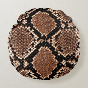 Western-Diamondback-Klapperschlangenhaut Rundes Kissen