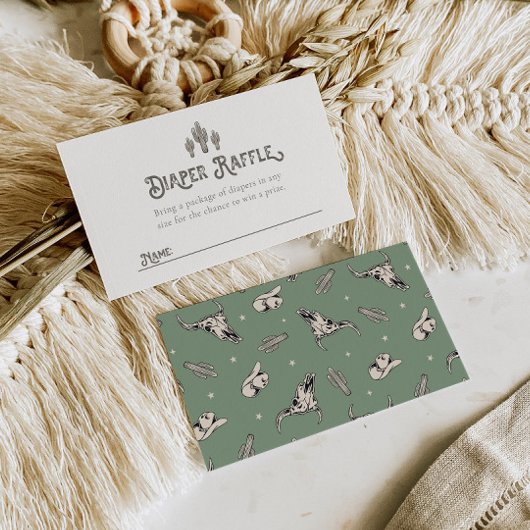 Western Diaper Raffle Cards Begleitkarte
