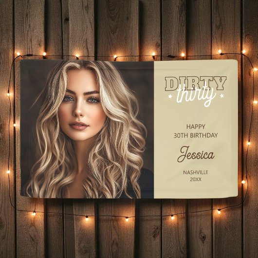 Western Dirty 30 Foto 30. Geburtstag Party Banner