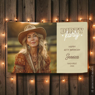 Western Dirty 40 Foto 40. Geburtstag Party Banner