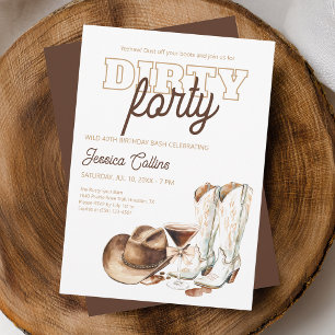 Western Dirty Forty Country 40. Geburtstagsfeier Einladung