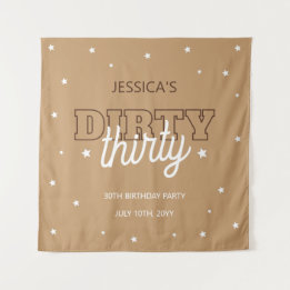 Western Dirty Thirty 30th Birthday Party Backdrop Wandteppich