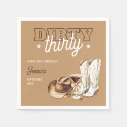Western Dirty Thirty Cowgirl 30. Geburtstag Party Serviette