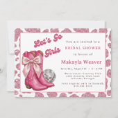 Western Disco Cowgirl Boots Bridal Shower Einladung (Vorderseite)
