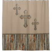 Western durchquert Stallholz und Buchsen Duschvorhang (Vorderseite)