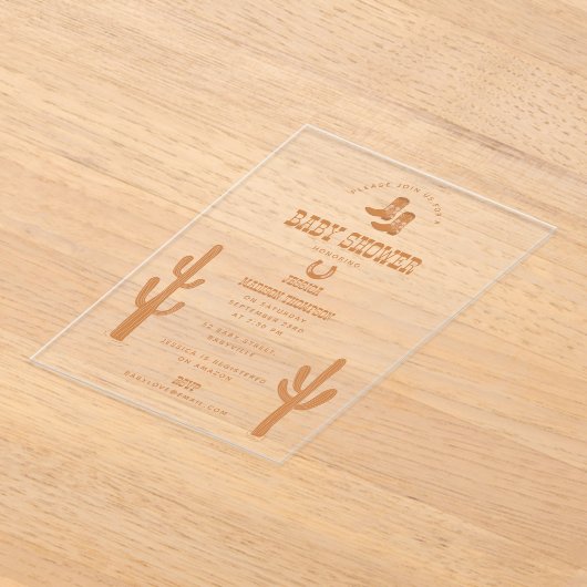 Western Earth Tone Country Baby Boots Dusche Acryleinladungen (Ablage )