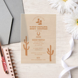 Western Earth Tone Country Baby Boots Dusche Pergament Einladungen