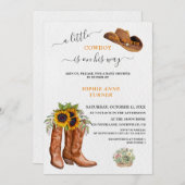 Western Ein kleiner Cowboy Boots Babydusche Einladung (Vorne/Hinten)