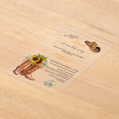 Western Ein kleiner Cowboy Boots Boy Baby Dusche Acryleinladungen (Ablage )