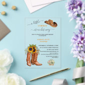 Western Ein kleiner Cowboy Boots Boy Baby Dusche Acryleinladungen (In Situ (Hochzeit))