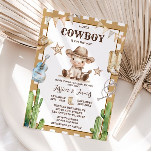 Western Ein kleiner Cowboy ist auf der Way Baby Du Einladung