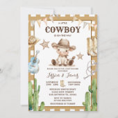 Western Ein kleiner Cowboy ist auf der Way Baby Du Einladung (Vorderseite)