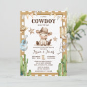 Western Ein kleiner Cowboy ist auf der Way Baby Du Einladung (Stehend Vorderseite)