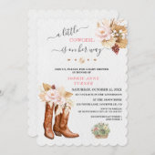 Western Eine kleine Cowgirl Boots Babydusche Einladung (Vorne/Hinten)