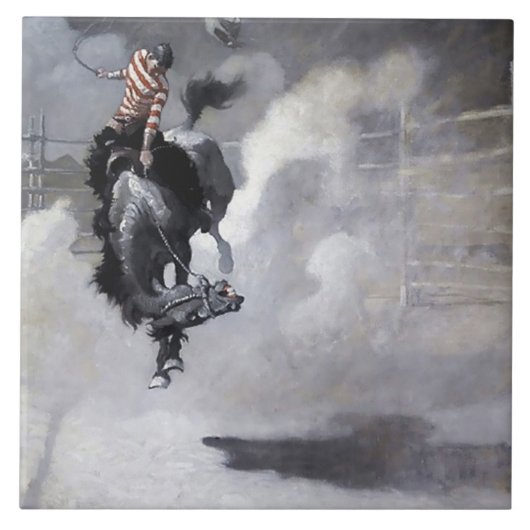 Western "Eine Staubwolke" Kunst von NC Wyeth Fliese (Vorderseite)