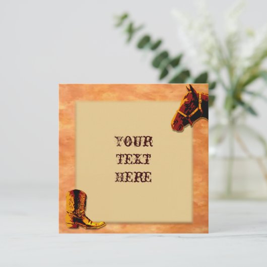 Western Einladung (Stehend Vorderseite)