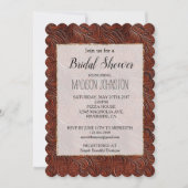 Western Elegant Brown Leaf Cowgirl Einladung (Vorderseite)