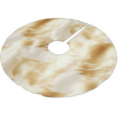 Western Elegante Gold Weißes Creme Cowhide Polyester Weihnachtsbaumdecke (Schrägansicht)