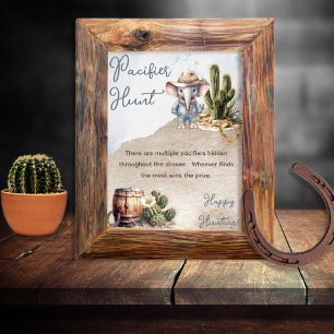 Western Elephant Cowboy Baby Showboy Schnuller Jag Poster