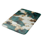 Western Emerald Gold White Cowhide Badematte (Schrägansicht)