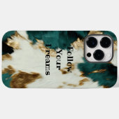Western Emerald Gold White Cowhide Case-Mate iPhone Hülle (Rückseite (Horizontal))