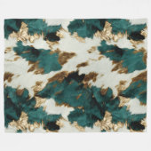 Western Emerald Gold White Cowhide Fleecedecke (Vorderseite (Horizontal))