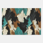 Western Emerald Gold White Cowhide Geschenkpapier Set (Vorderseite 3)