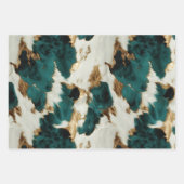 Western Emerald Gold White Cowhide Geschenkpapier Set (Vorderseite 2)