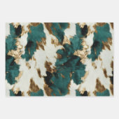Western Emerald Gold White Cowhide Geschenkpapier Set (Vorderseite)