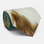 Western Emerald Gold White Cowhide  Krawatte (Gerollt)