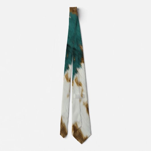 Western Emerald Gold White Cowhide  Krawatte (Rückseite)