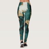 Western Emerald Gold White Cowhide Leggings (Rückseite)