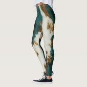 Western Emerald Gold White Cowhide Leggings (Links)